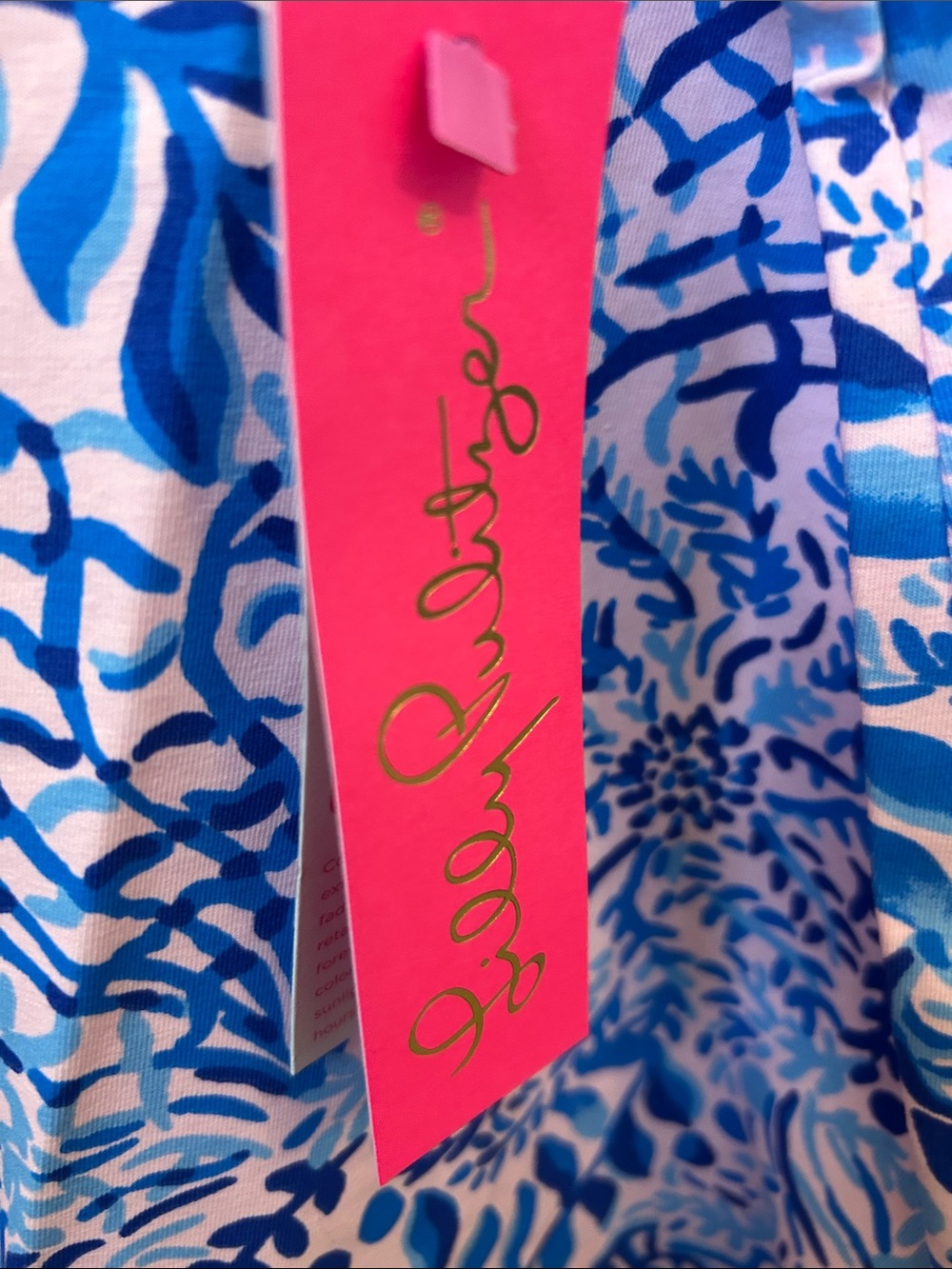 Blue and Pink Seashell Print Tank Top Billie Top - Picture 3 of 4